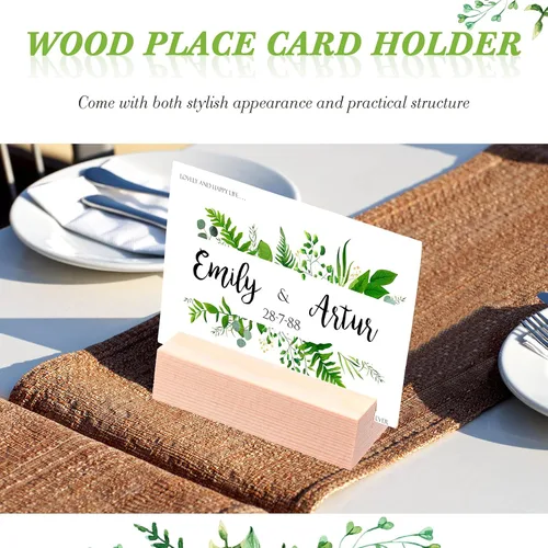 Miniatura 5 de 12 soportes de madera para colocar lugares de madera para letreros de mesa, soporte para tarjetas de identificación para decoración de eventos