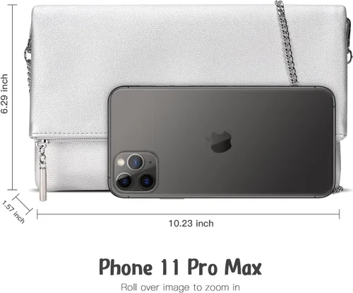 Miniatura 3 de GM LIKKIE Bolso de mano para mujer, bolso de mano grande de sobre, bolso cruzado plegable de piel sintética