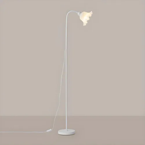 Miniatura 12 de RUNNUP Lámpara de pie moderna, lámpara alta con forma de flor de 1 luz con pantalla acrílica, lámpara alta para sala de estar, dormitorio, Negro