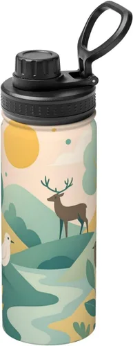 Miniatura 10 de litchi Printed Insulated Water Bottle, 18oz Stainless Steel Funny Travel Mug, Leakproof Hot & Cold for Sports, Gym, Hiking