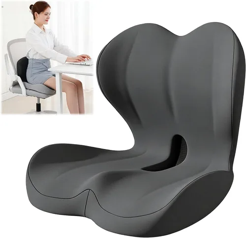 Miniatura 14 de Cojín ortopédico, cojín de asiento para silla de oficina y automóvil, cojines ergonómicos de espuma viscoelástica en forma de L, soporte lumbar