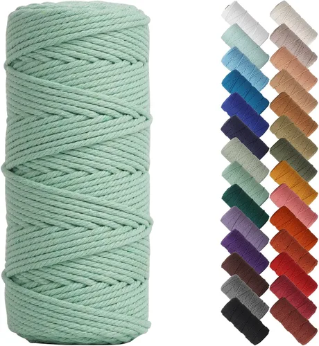 Miniatura 131 de NOANTA - Cuerda de macramé color beige natural, 1/8 pulgadas (3 mm) x 109 yardas (100 metros), cuerda de algodón colorido para colgar en la pared