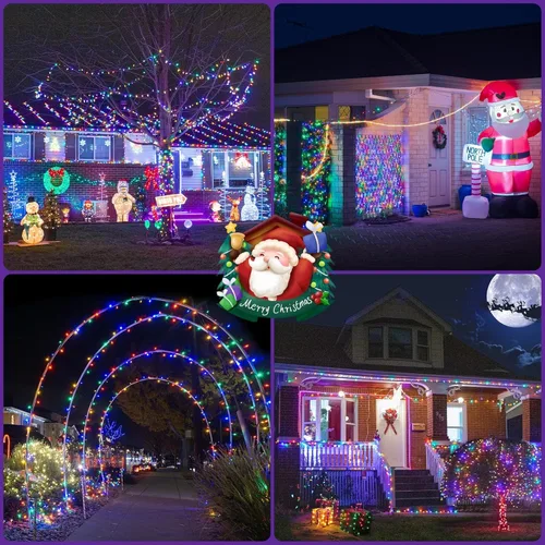Miniatura 3 de Guirnalda de luces solares de Navidad actualizadas para exteriores, impermeables, paquete de 2 unidades en total de 144 pies, 400 luces LED