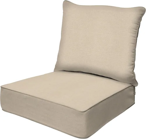 Miniatura 13 de Honeycomb Outdoor Heritage - Asiento profundo, 23 x 25 pulgadas, cojín para silla Cabana Stripe negro y marfil con funda extraíble, para muebles