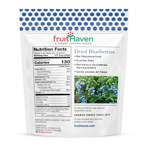 Miniatura 2 de fruitHaven Arándanos secos, totalmente naturales, sin gluten, sin perservantes, buena fuente de fibra, vitaminas y minerales, propiedad