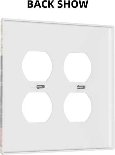 Miniatura 1208 de Placa Decorativa de Pared de Granja Rústica con Cuerno de Madera para Puerta de Granero 1 Banda Duplex Cubiertas de Toma Eléctrica Soltera
