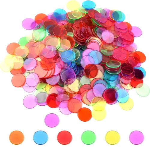 Miniatura 11 de Coopay 1000 fichas de póquer de plástico, fichas de bingo a granel, contadores de aprendizaje a granel, juego de cartas de póquer, marcadores