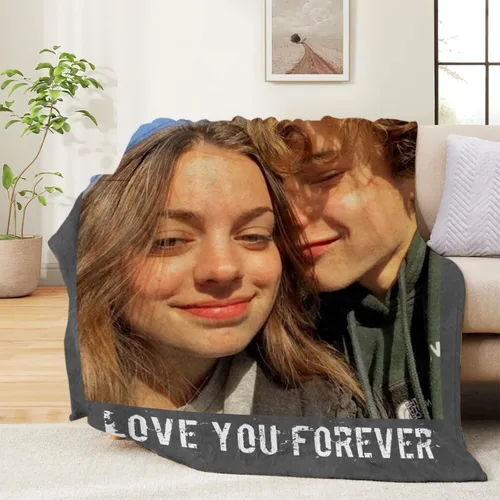Miniatura 2 de Envío al día siguiente, manta personalizada para parejas con fotos, manta de franela personalizada, regalos para novio, novia, manta personalizada