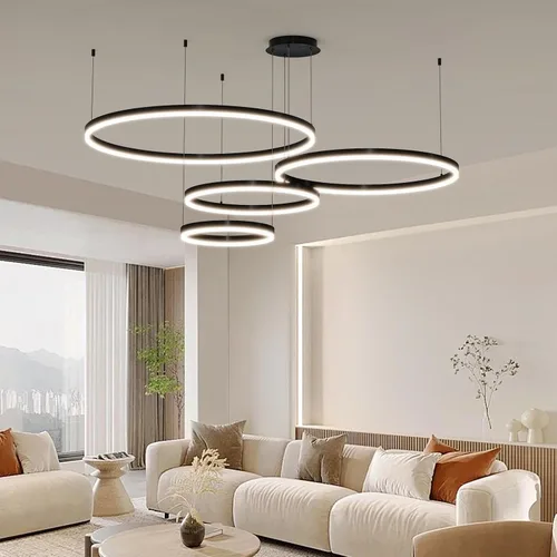 Miniatura 15 de Mikeru Lámpara LED moderna, lámpara colgante de techo con control remoto de 3000 a 6500 K, luz de temperatura de color ajustable para sala de estar