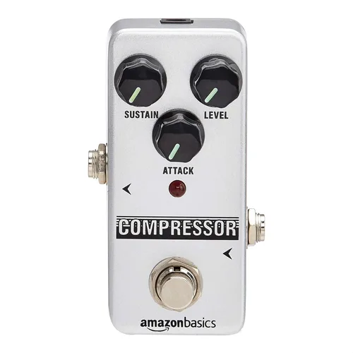 Miniatura 2 de Amazon Basics - Pedal de guitarra con compresor, Circuito totalmente analógico, Plata