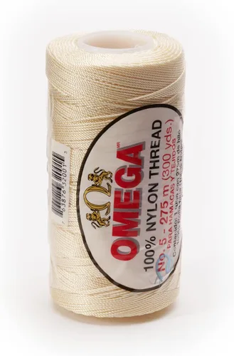 Miniatura 8 de Nylon NO.5 by Omega - Cuerda fuerte 100% nailon para ganchillo fino y manualidades - Color: 04 amarillo claro