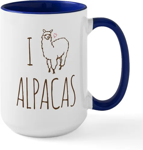 Miniatura 24 de CafePress Alpaca For Christmas Large Mug 15 oz (444 ml) Ceramic Coffee Mug
