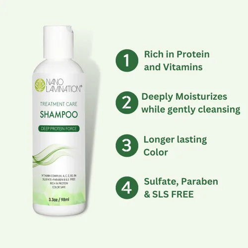 Miniatura 3 de Champú de queratina para el cuidado del tratamiento del cabello, 3.3 onzas, champú para el cabello sin sulfatos ni parabenos, champú de colágeno