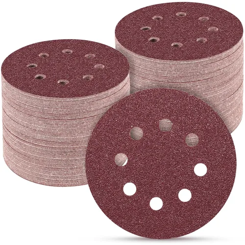 Miniatura 23 de 165 piezas, discos de lija de 5 pulgadas redondos, papel de lija de gancho y bucle para lijadora orbital aleatoria, grano 40 60 80 120 150 240 320