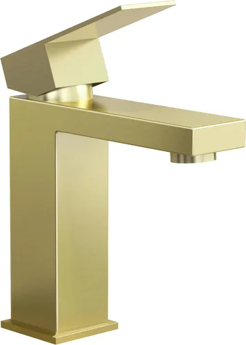 Miniatura 8 de KES - Grifo para lavabo de baño con mando único en acero inoxidable, versión regular o alta de SUS 304 - L3156ABLF-P Oro cepillado