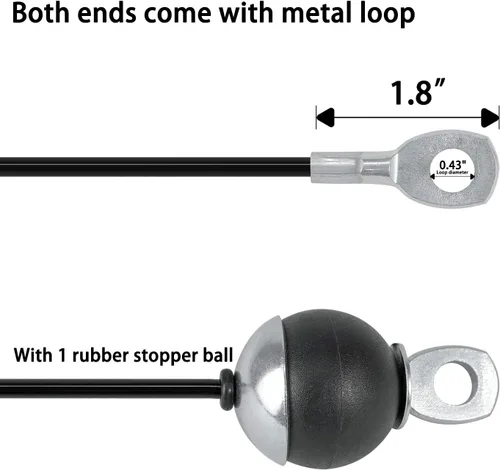 Miniatura 5 de Cable de polea grueso de 0.197 in de alambre de acero para máquinas de cable, equipo de gimnasio en casa, accesorio de ejercicio de fitness