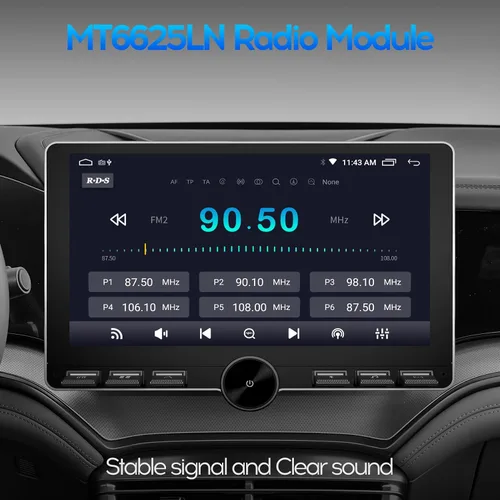 Miniatura 3 de 10" IPS QLED 1080P Full Touch 2+32G Doble DIN Radio de Coche Audio Video Receptores Estéreo con Apple CarPlay Android Auto Cámara de Visión Trasera