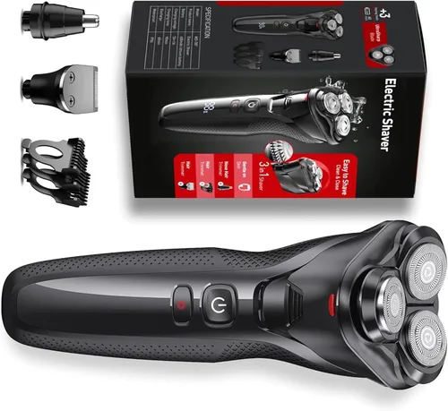 rategist Maquinilla de afeitar eléctrica 3 en 1 para hombre: maquinillas de afeitar impermeables IPX7 para hombres - USB-C recargable, cuchillas