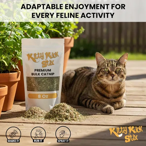 Miniatura 5 de Kitty Kick Stix Hierba gatera a granel de alta calidad fabricada en Estados Unidos, 100% natural, la mejor hierba gatera para gatos, pezón de gato
