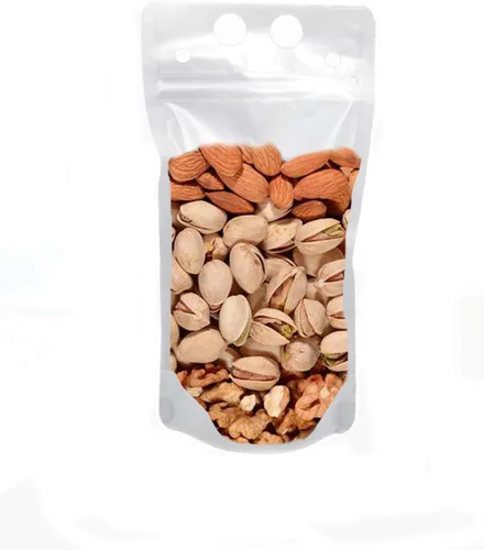 Miniatura 6 de Bolsas de bebidas con pajitas, paquete de 20 bolsas de plástico de 8 onzas, con cierre de cremallera, de mano, resistentes, bolsas de jugo