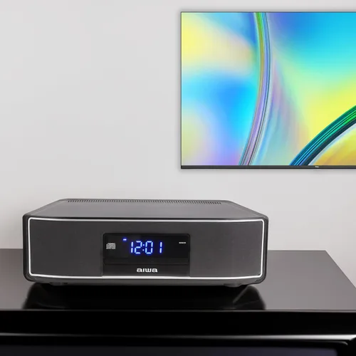 Miniatura 8 de Aiwa Exos Altavoz para el Hogar, Sistema de Sonido Premium de 30W RMS con Reproductor de CD, Conectividad Bluetooth, Radio FM, Entrada Digital
