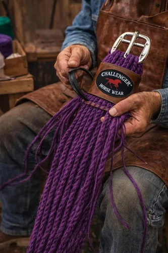 Miniatura 6 de CHALLENGER 22" Western 27 Strand Double Weave Purple Mohair Roper Cinch 97RT07PP-22