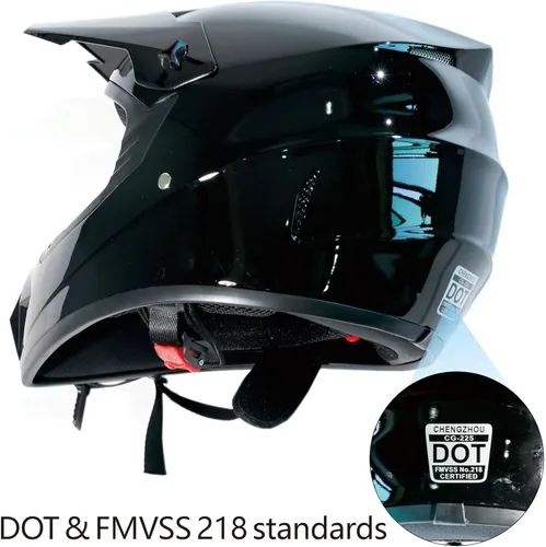 Miniatura 3 de Cascos de Dirt Bike para Adultos Negro DOT ATV Motocross Motocicleta Todoterreno Calle Bicicleta de Montaña Cara Completa con Gafas Guantes Máscara