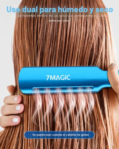 Miniatura 3 de Plancha plana Nano Titanium de 1.7 pulgadas de ancho para todo el cabello, alisadora con 5 temperaturas y doble voltaje Azul