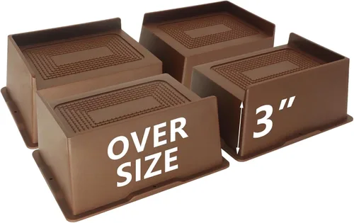 Miniatura 24 de Elevadores de cama de 4 pulgadas, resistentes, elevadores de muebles de gran tamaño, paquete de 4 elevadores de cama extra anchos para mesa, sofá
