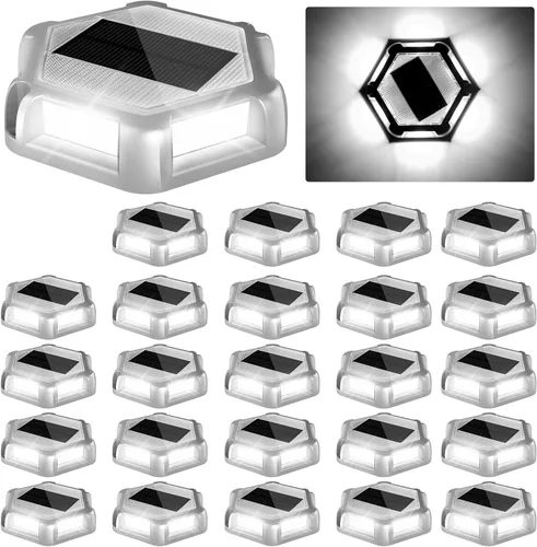 Miniatura 9 de Luces solares para muelle de entrada, 16 paquetes impermeables de 1200 mAh para exteriores, luces LED de aluminio para exteriores, luz de Azul