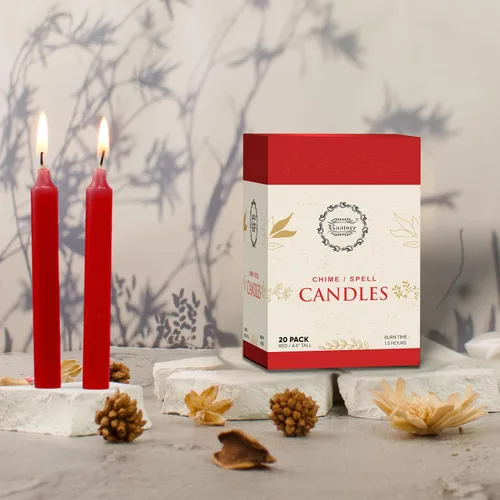 Miniatura 4 de Raajsee Paquete de 20 mini velas cónicas sin perfume, rojas 5 pulgadas (alto) velas para cena sin humo y sin goteo cera de parafina con mechas