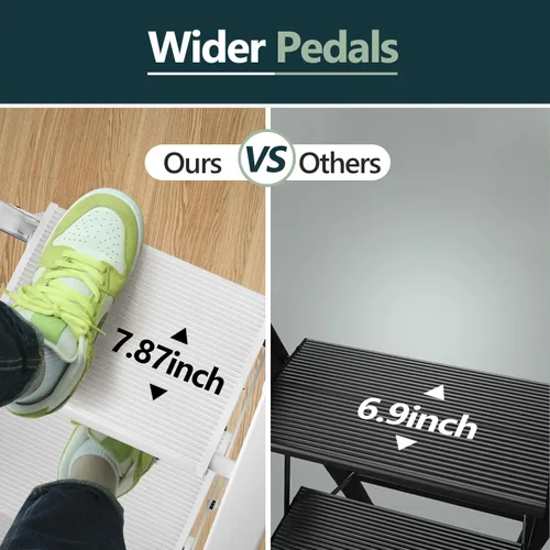 Miniatura 3 de WOA WOA Escalera de 4 escalones para techo de 10 pies de alto, escalera plegable ligera con pedales anchos antideslizantes, taburete con barandilla