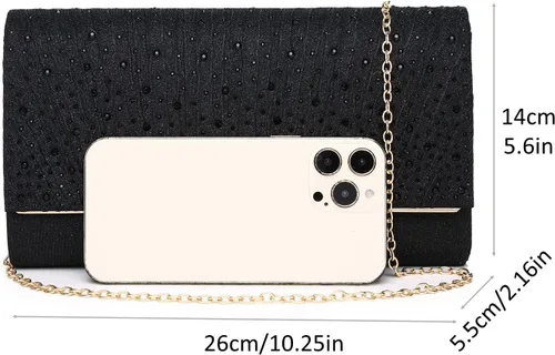 Miniatura 4 de DETARA Bolsas de noche para mujer, con lentejuelas con purpurina, bolso de mano brillante para mujer, bolso formal de boda, fiesta, baile