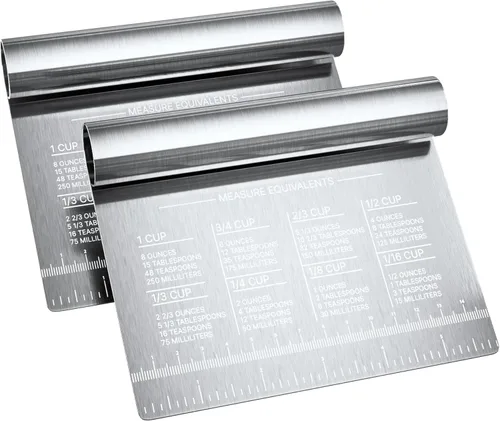 Miniatura 7 de Raspador de banco de plástico para hornear, 2 raspadores de cuencos blancos, raspador de masa flexible seguro para alimentos, multiusos, buen 2