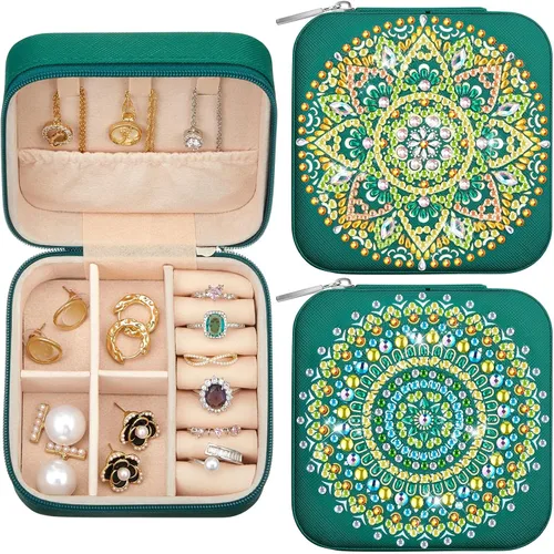 Miniatura 8 de Hinly 2 Piezas Caja de Almacenamiento Portátil para Pintura de Diamantes, Organizador de Joyería de Arte DIY, Accesorios de Pintura de Diamantes