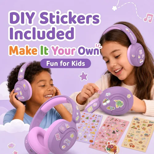 Miniatura 9 de MIDOLA Auriculares Bluetooth para niños, con cancelación activa de ruido, ligeros, inalámbricos, para niños, volumen limitado, 85/94 dB, plegables