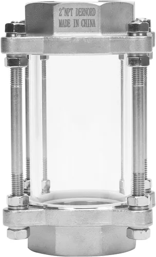 Miniatura 10 de DERNORD Vidrio de visión en línea con rosca hembra, flujo sanitario de vista recta, construcción en SUS316, 1/2" NPT hembra