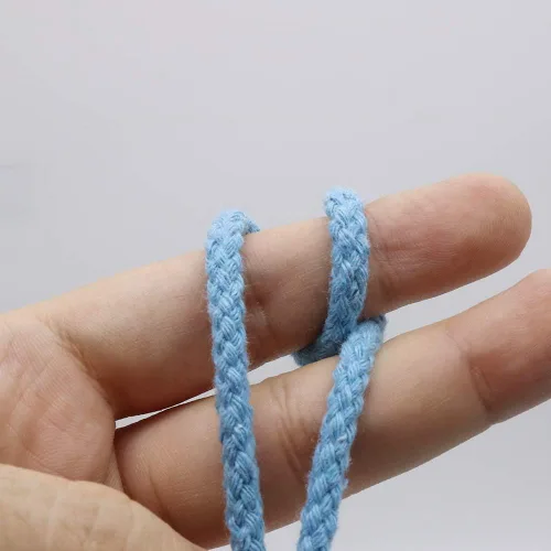 Miniatura 4 de Tenn Well Cordón de algodón trenzado, 165 pies 5mm de ancho cuerda de algodón de macramé para colgadores de plantas, colgantes de pared, Azul