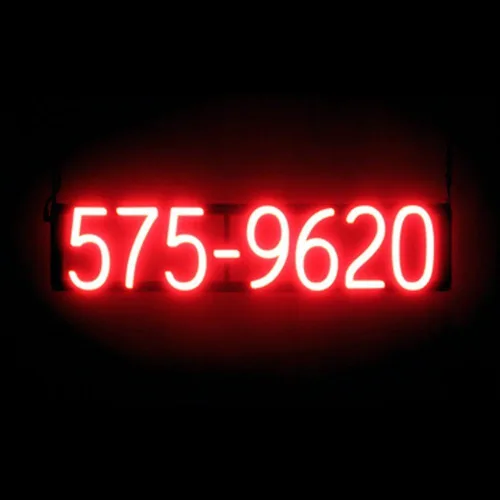 Miniatura 11 de SpellBrite Letrero de número de teléfono con 10 dígitos Letrero relacionado con el número de teléfono con aspecto de neón, fuente de luz LED roja
