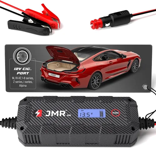 JMR - Cargador de batería para BMW M5 M4 X6 X5 i8 Z4 M8 M760i Alpina M6 M3 todos los modelos cargador de goteo acondicionador mantenedor (sin modo