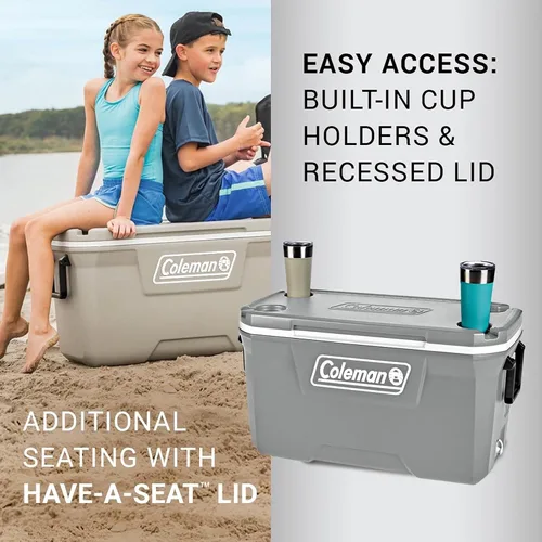 Miniatura 4 de Coleman Classic Series - Hielera portátil con aislamiento, resistente a fugas, hielera dura para exteriores, mantiene el hielo hasta 5 días, Gris