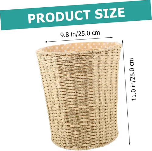 Miniatura 7 de Zerodeko Cesta de ratán de hierro, beige, bote de basura abierto