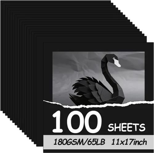 Miniatura 8 de OcePor 100 hojas de cartulina negra de 8.5 x 11 pulgadas, tarjeta negra de 65 libras/6.35 oz/m², papel grueso de cartulina para impresora