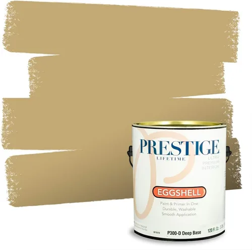 Miniatura 206 de PRESTIGE Paints Exterior Paint and Primer In One, 1-Gallon, Satin, Comparable Match of Benjamin Moore* Royal Linen* 931BM-PCM