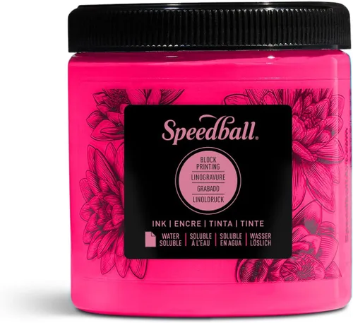 Miniatura 17 de Speedball Tinta de impresión en bloque soluble en agua 3815 – Color intenso con acabado satinado AP no tóxico 8 onzas líquidas, peltre