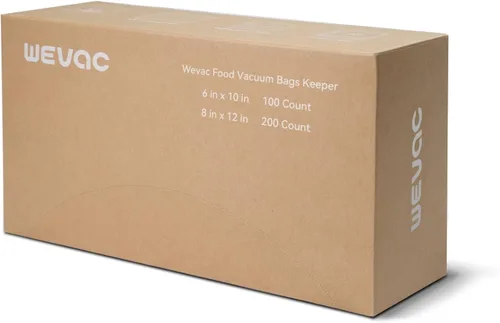 Miniatura 4 de Wevac 6''x10'' y 8''x12'' 300 unidades, bolsas selladoras al vacío Keeper, bolsas precortadas, ideales para Food Saver, sin BPA, grado comercial