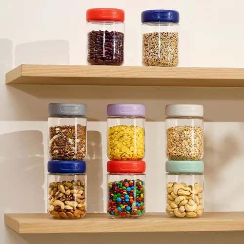 Miniatura 9 de Paquete de 6 tarros de vidrio de 16 onzas con tapas, tarros de almacenamiento de vidrio, recipientes de yogur con tapas para ensalada de pudín