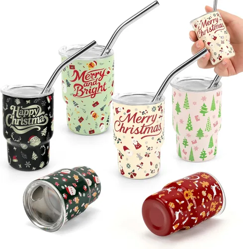 Miniatura 8 de Lindo juego de vasos de chupito con popote de 2 onzas, mini vaso de chupito con tapa y pajita, vasos aislados Kawaii para expreso, bebidas