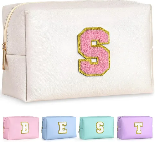 Miniatura 18 de TOPEAST - Bolso de maquillaje para mujer, G Blanco nacarado-rosa