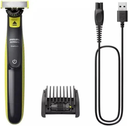 Philips Norelco QP2724/70 OneBlade - Recortadora eléctrica con sistema de doble protección, peine ajustable 5 en 1 e innovadora hoja 360